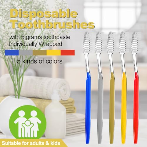 200 Pack Disposable Toothbrushes with Toothpaste & Comb - Individually Wrapped, Travel-Ready Set - FAFortune
