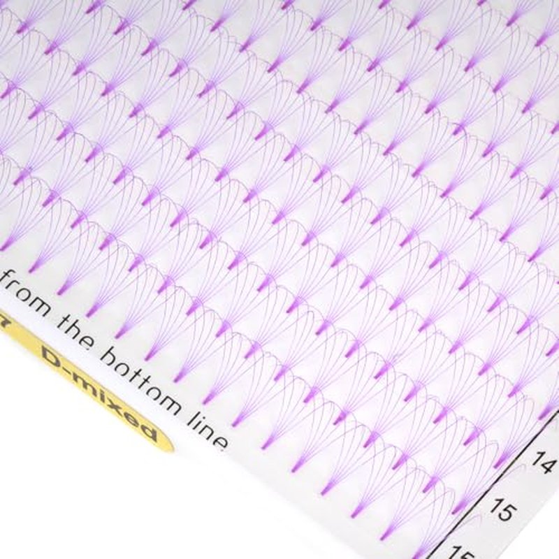 Eyelash Extension Colored Premade Lash Fans Short Stem Volume Lash Extensions Supplier 5D Pink Blue Purple Brown 352 Clusters C/D Curl 0.07/0.10 8-15mm MIX (Purple, 5D 0.07 D 8-15MIXED)