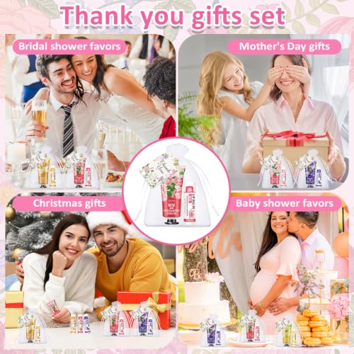 40 Pack Lip Balm and Hand Cream Set with Gift Bags & Cards - Bulk Gifts for Women