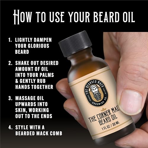The Bearded Mack ? The Corner Mack Signature Beard Oil | Citrus Cologne Scent ? Bergamot, Mandarin, Bamboo & Aquatic Notes | Hydrates, Softens & Eliminates Beard Itch | 1oz