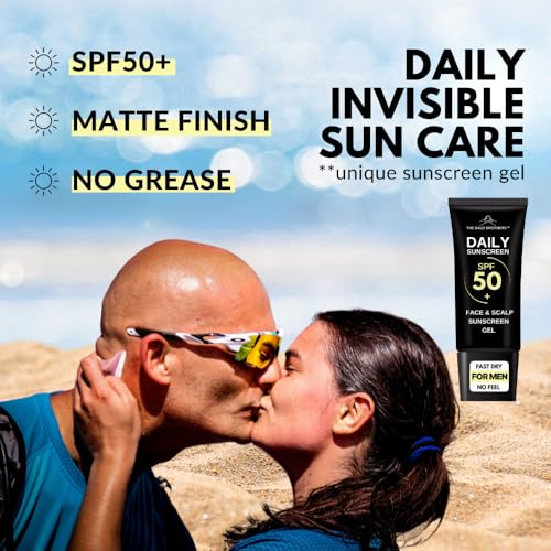 SPF50 Sunscreen Gel for Face & Scalp - Fast Dry, Matte Finish, Hydrating