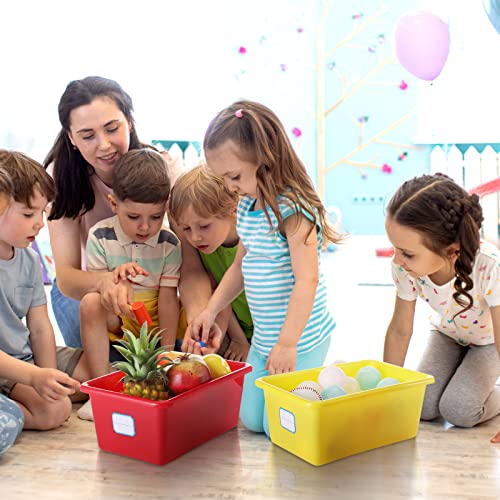 Classroom Storage Bins Set of 24 - Colorful Plastic Cubby Organizers 11.5 x 7.5 x 5 Inch