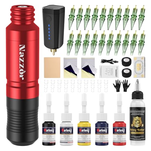 Wireless Tattoo Gun Set Rotary Pen with 1600mAh Battery for Beginners & Professionals