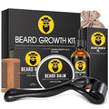 Naland Beard Growth Kit with Oil, Balm, Comb & Massager for Men - Fuller Beard Care