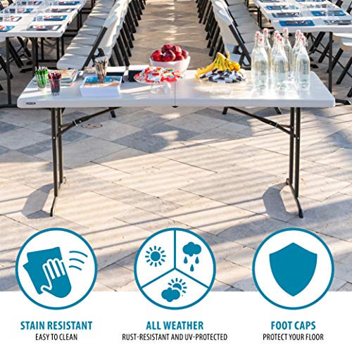 6-Foot Commercial Fold-in-Half Table - Almond, Indoor & Outdoor