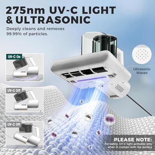 HEPA Mattress Vacuum Cleaner with UV-C Light Deep Clean & Drying