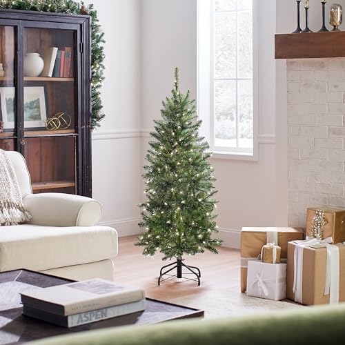 4.5ft Pre-Lit Artificial Kingswood Fir Christmas Tree with Lights & Stand
