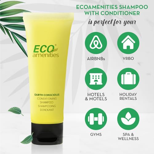 Eco Amenities 2-in-1 Conditioning Shampoo, Green Tea Travel Size - Pack of 72