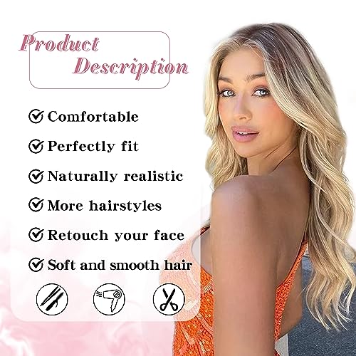 Long Ombre Blonde Wavy Wig for Women Beginners 24 Inch - Natural & Stylish