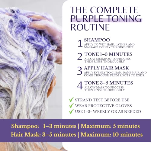 Purple Hair Shampoo & Mask Set for Blonde & Silver Hair - Sulfate-Free