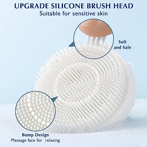 Facial Cleansing Brush Set with 7 Interchangeable Heads - Black