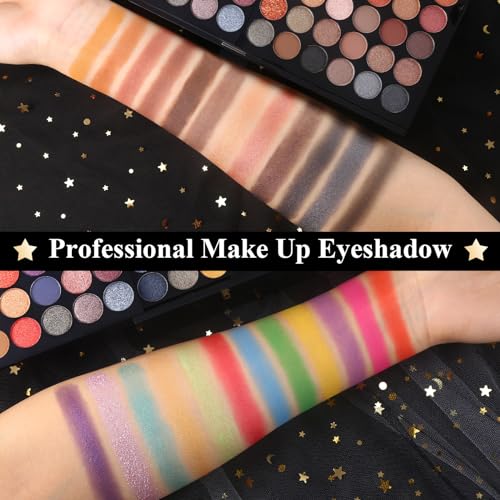 All in One Makeup Kit - 144 Eyeshadow, Lip Gloss, Concealer, Eyeliner & Brushes - Variation 05
