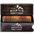 Wooden Anti-Static Hair Comb with Fine & Medium Teeth and Travel Case for Men and Beard Grooming