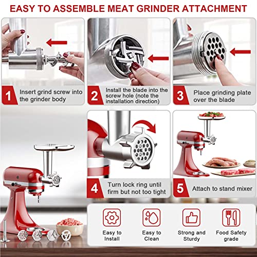 White Meat Grinder & Slicer Attachments for KitchenAid - Cofun
