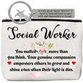BoomBoomGifts Social Worker Gift Set, Keychain & Makeup Bag for Women, Birthday Gifts for Social Workers