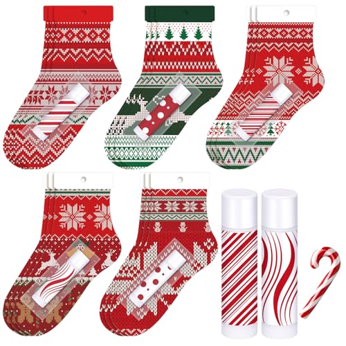 15-Pack Christmas Lip Balm Set - Candy Scented Moisturizing Holiday Gift