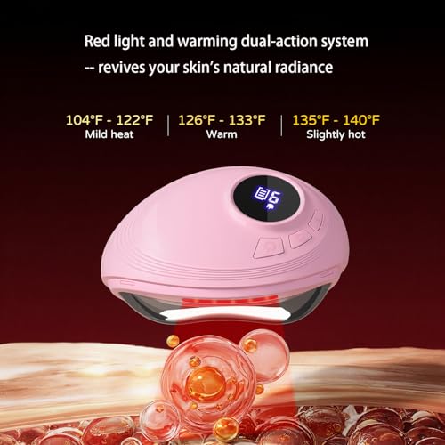 SHMHE Red LED Gua Sha Massager for Face & Neck - Skin Firming & Contouring