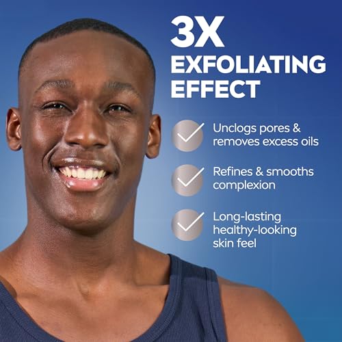 NIVEA MEN Deep Clean Face Wash & Scrub with Charcoal - Pack of 3, 2.5 fl oz each