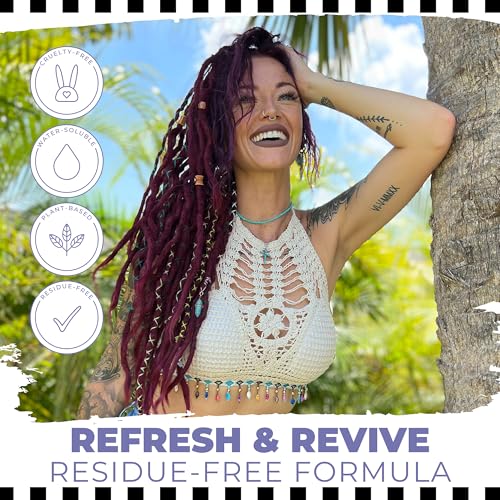 Dollylocks Refreshening Spray for Locs, Braids, Extensions - Nag Champa 8 oz - Plant-Based, Residue-Free, Moisturizing Scalp Relief