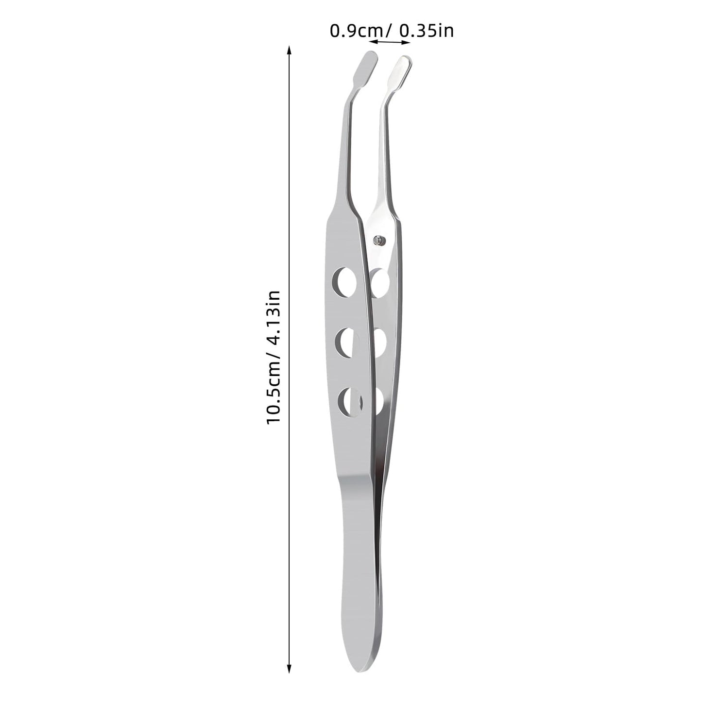 TEHAUX Meibomian Gland Expressor, Stainless Steel Eyelid Massage Tweezer with Positioning Pin, Prevent Excessive Force, Rectangle Tip Eyelid Expressor for Dry Eyes (Silver)