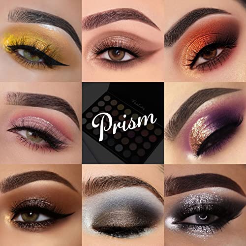 Prism Makeup 40 Colors Neutral and Smokey Palette with 18 Colors Dark Brown Rusty Smokey Eyeshadow Palette