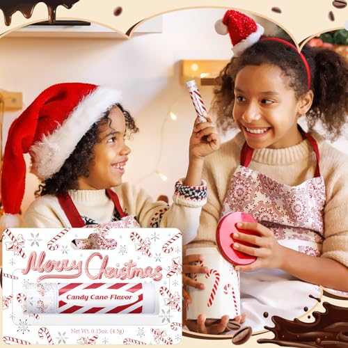 25 Pcs Christmas Lip Balm Set - Holiday Party Favors Peppermint & Seasonal Flavors - Bulk Moisturizing Lip Care