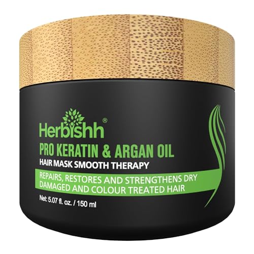 Herbishh Keratin & Argan Oil Hair Mask Combo for Damaged, Dry & Frizzy Hair