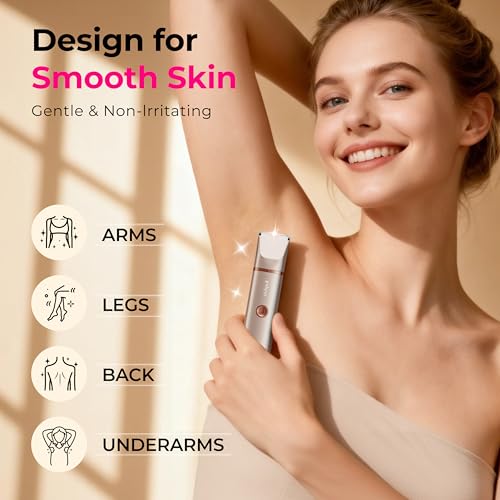 Bikini Trimmer for Women Pubic Hair: 2 in 1 Electric Razors for Women - Rechargeable Electric Shaver - IPX7 Waterproof Lady Shaver for Travel & Shower Use in Summer
