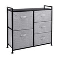 Black Closet Organizer with 5 Fabric Drawers - Versatile Bedroom Storage