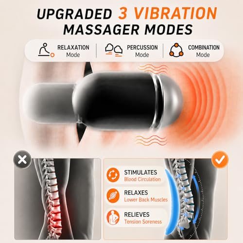 CGGSNDF Grey 3-in-1 Cordless Back Massager with Remote Control
