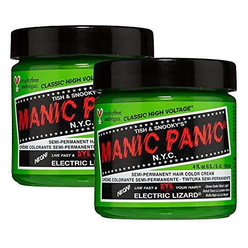 Neon Green Hair Dye - Bright Semi-Permanent Color for Pre-Lightened Hair, 4 oz, 2 Pack