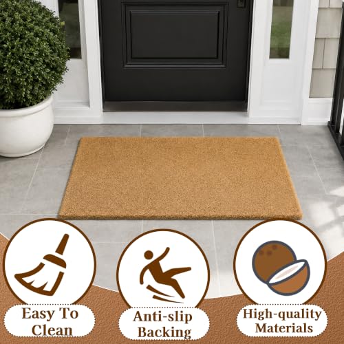 10 Pcs DIY Blank Coir Door Mats for Crafting & Stenciling - Non-Slip Backing