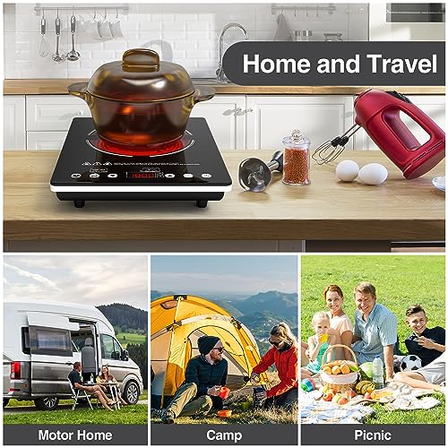 Electric Portable Cooktop Single Burner 1800W Touch Control Child Lock DT1-3