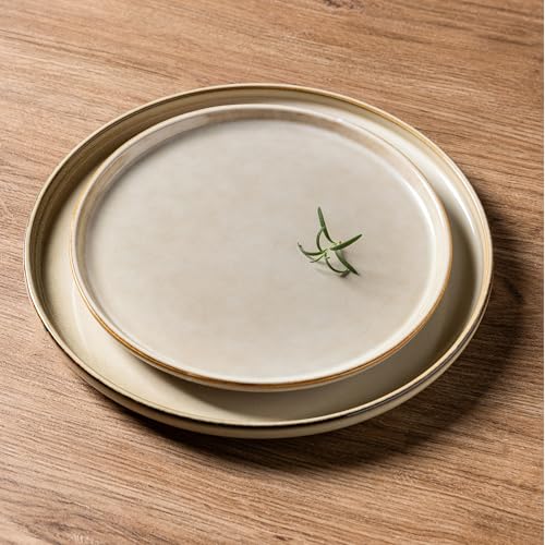 AmorArc Stoneware Dinnerware Set for 6 - Cappuccino, 18 Pieces