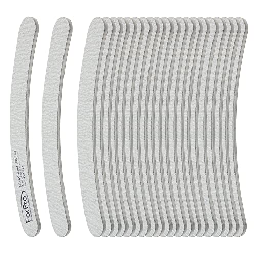 ForPro Professional Zebra Curved Foam Nail Files 50 Pack - Manicure & Pedicure