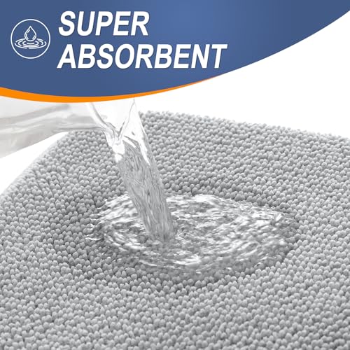 Memory Foam Bathroom Rug 59x35 Light Grey Absorbent Non-Slip Bath Mat