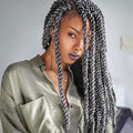 SUN LOCS 12 Inch Passion Twist Crochet Hair for Black Women - 8 Packs, TGrey#