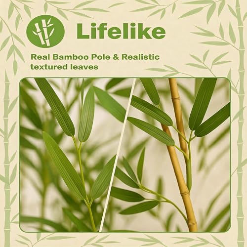 4 ft Artificial Bamboo Tree Privacy Screen Outdoor Indoor Faux Plant