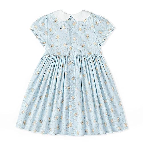 Toddler Girls Smocked Dress - Light Blue, 18 Months - Simplee Kids