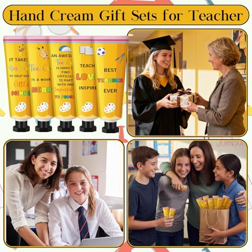 Teacher Appreciation Hand Cream Set with 10 Scents - 80 Pcs Travel Size Moisturizers - Pencil Design Gift for Teachers & Graduation - Variation 80