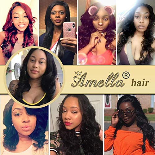 Amella 22 Inch Brazilian Body Wave Human Hair Bundle - Unprocessed Virgin Black