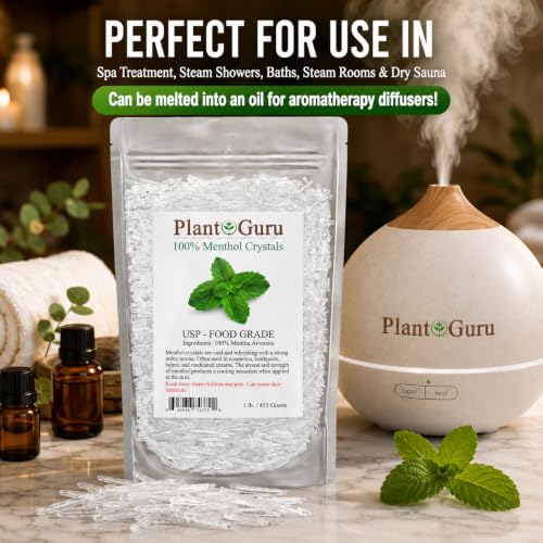 Menthol Crystals 1 lb - Pure Natural Mint for Cosmetics & Aromatherapy