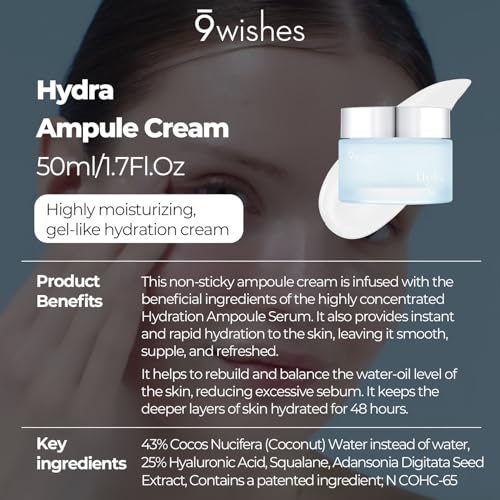 Hydra Ampule Cream - Long-Lasting Hydration with Coconut Water - 50ml, Variation of Hydra Cream