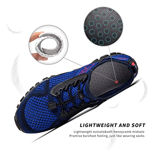 Water Shoes Women Men Quick Dry Aqua Shoes for Water Sports Beach Hiking Sailing - Navy Black 13.5 Women / 12 Men