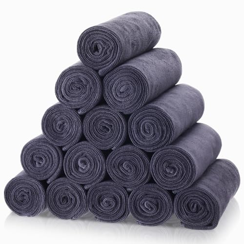 Panelee Bleach Proof Microfiber Hand Towels - 14 x 29 Inch Gray, Pack of 24