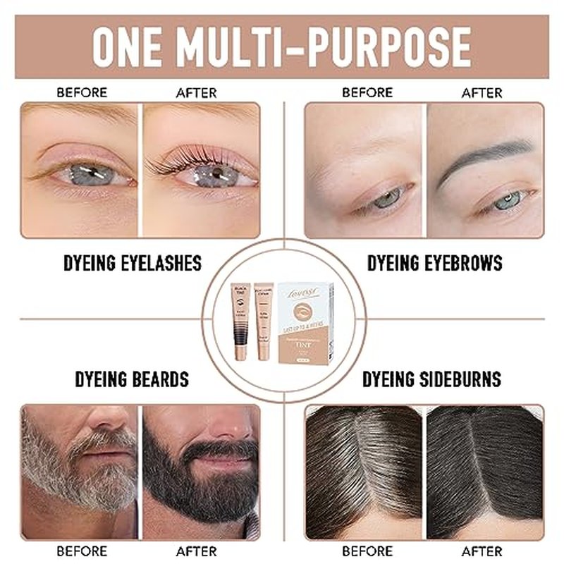 Lash Tint Kit Instant Black Eyelash Dye and Brow Tint 8ml Easy to Use with Natural Results for Beginner Salon Beauty