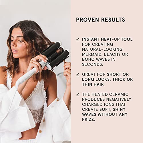 BondiBoost 32mm Wave Wand Hair Curling Iron with Ceramic Tourmaline Large Barrel
