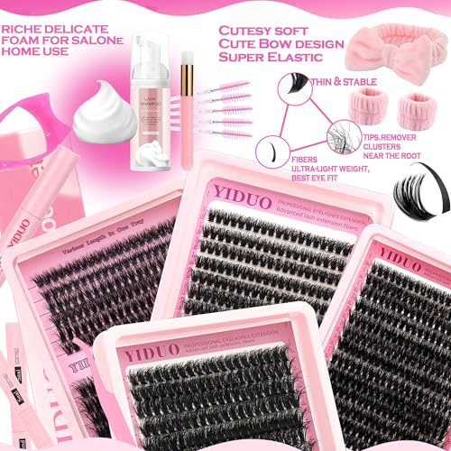 Full-Classic Lash Clusters Kit - 994 Pcs 3D Volume Extensions, 10-20mm Curly Wispy DIY Eyelash Kit