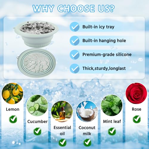 Face Tub for Ice Bath with Built-in Ice Tray ? Collapsible Silicone Facial Ice Bath Bowl for Cold Plunge Therapy, Skin Tightening & Acne Relief ? Portable Spa Tool for Home & Travel(Green)