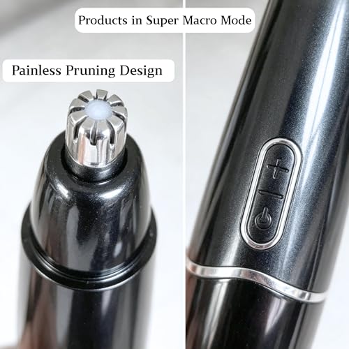 Black 5-in-1 Nose Hair & Facial Trimmer for Men, USB-C Rechargeable Waterproof Grooming Kit